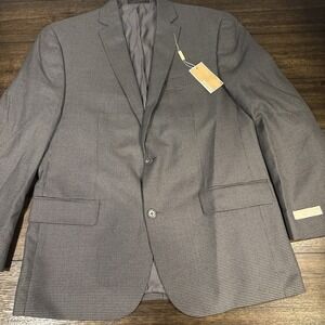Michael Michael Kors Men's Blazer Size 42r Houndstooth Gray New W/Tags $295 MSRP